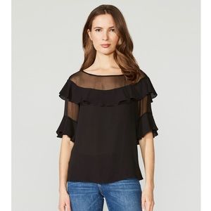 Bailey 44 Creme Brulee Georgette Blouse NWOT